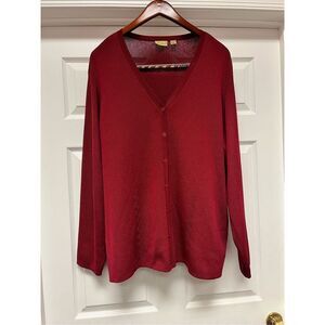 Caslon Burgundy Knit Cardigan Sweater sz 3X NWOT